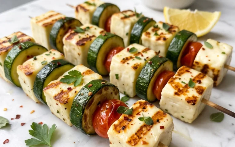Halloumi Zucchini Spieße Vom Grill: Sommerlich, Lecker & Vegetarisch