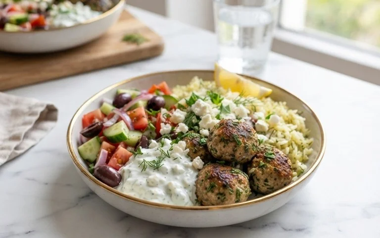 Greek Meatball Bowl Recipe