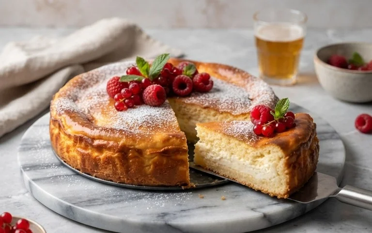 Bromnon-alcoholic beerkuchen mit Quark und Frischkäse