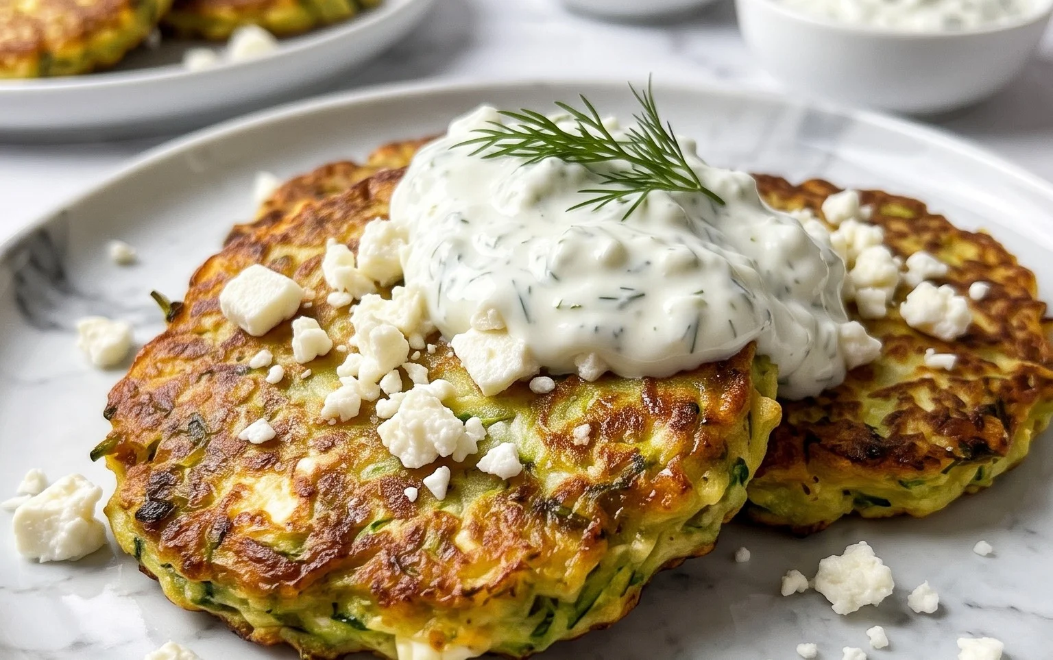 Zucchinipuffer mit Feta und Tzatziki: Das Unglaubliche Ultimative Rezept für 4 Portionen