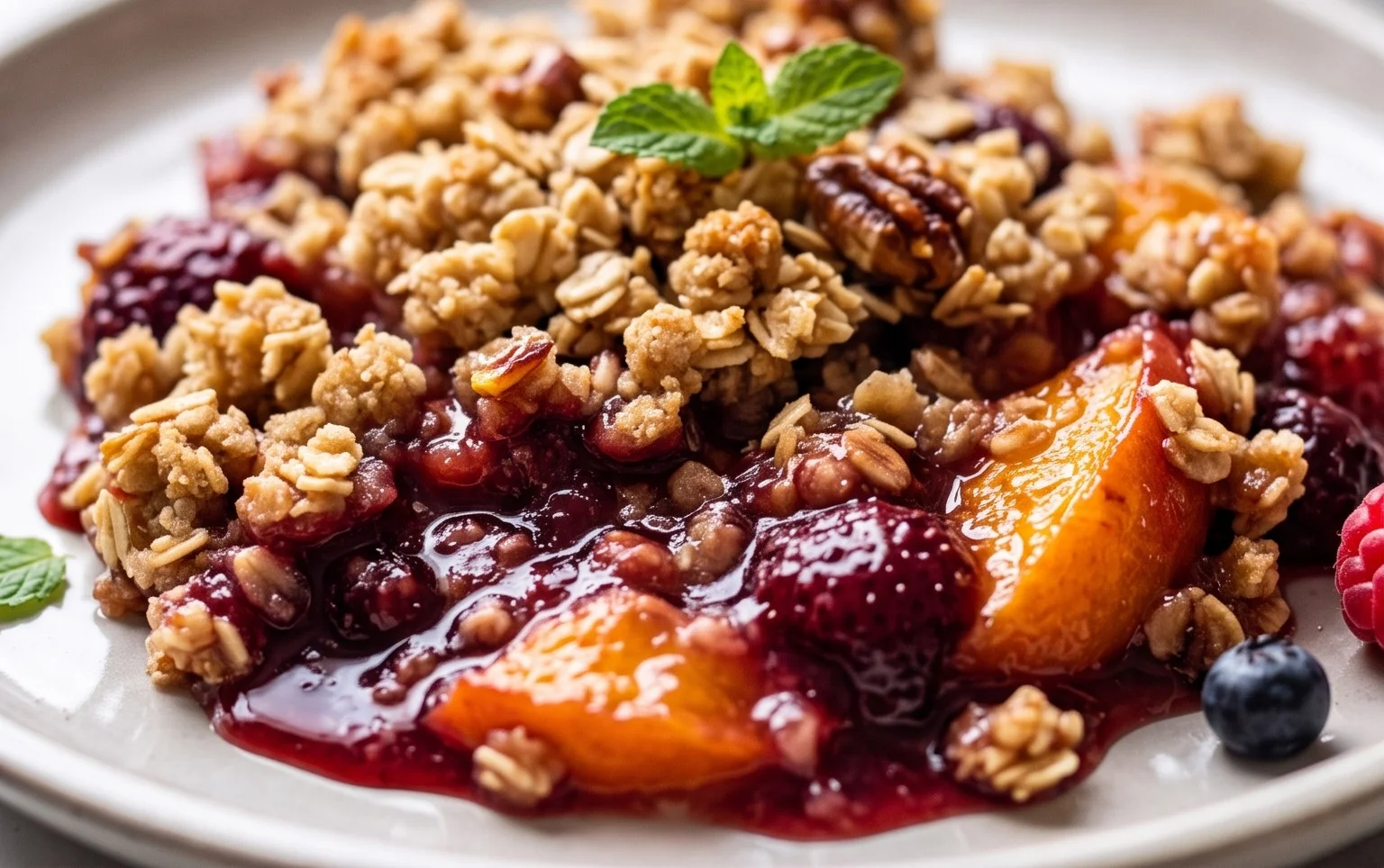 Peach & Strawberry Crisp