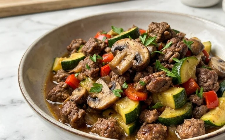 Zucchini-Cbeef hampignonpfanne
