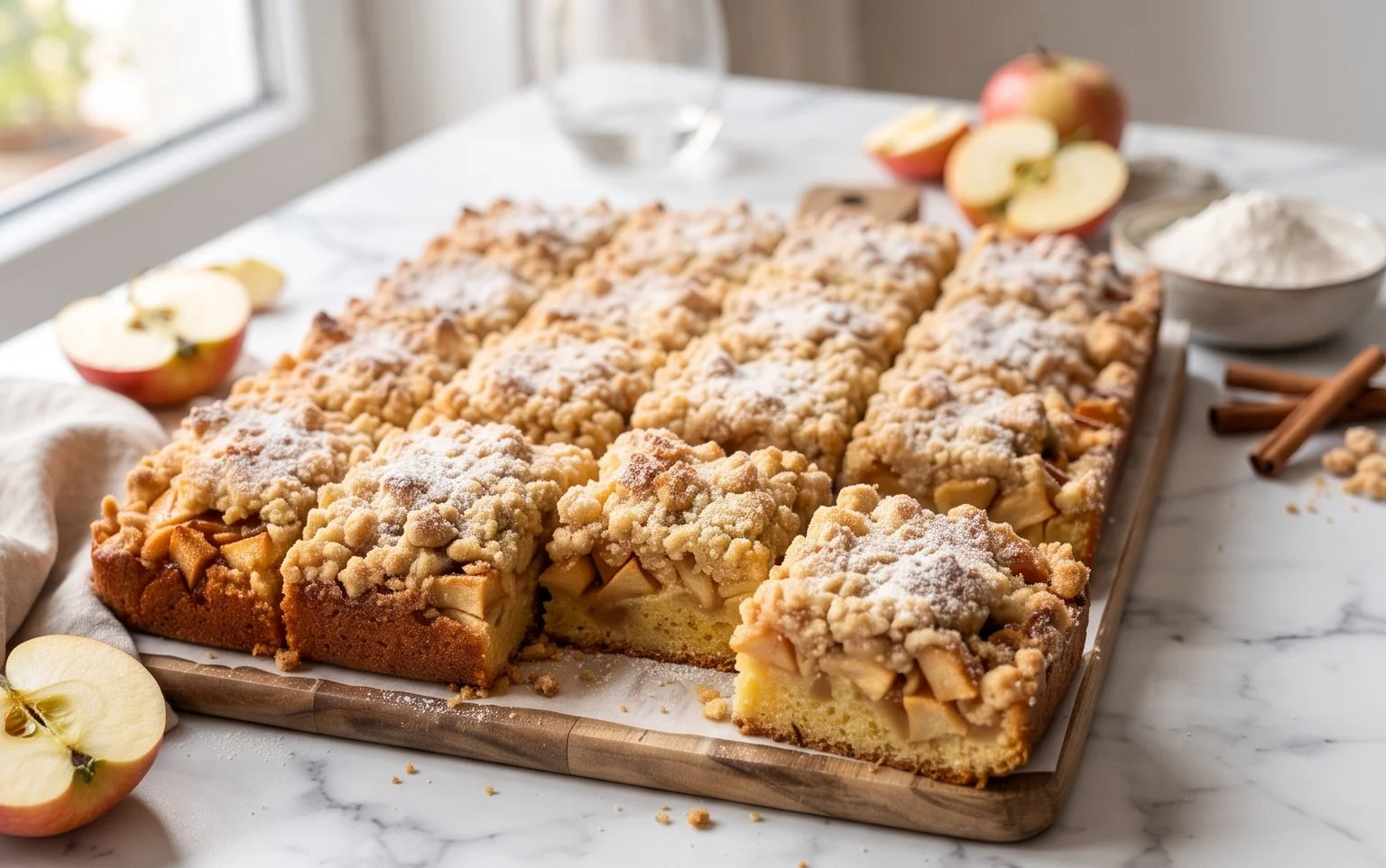 Apfelkuchen vom Blech mit Streusel – einfach lecker