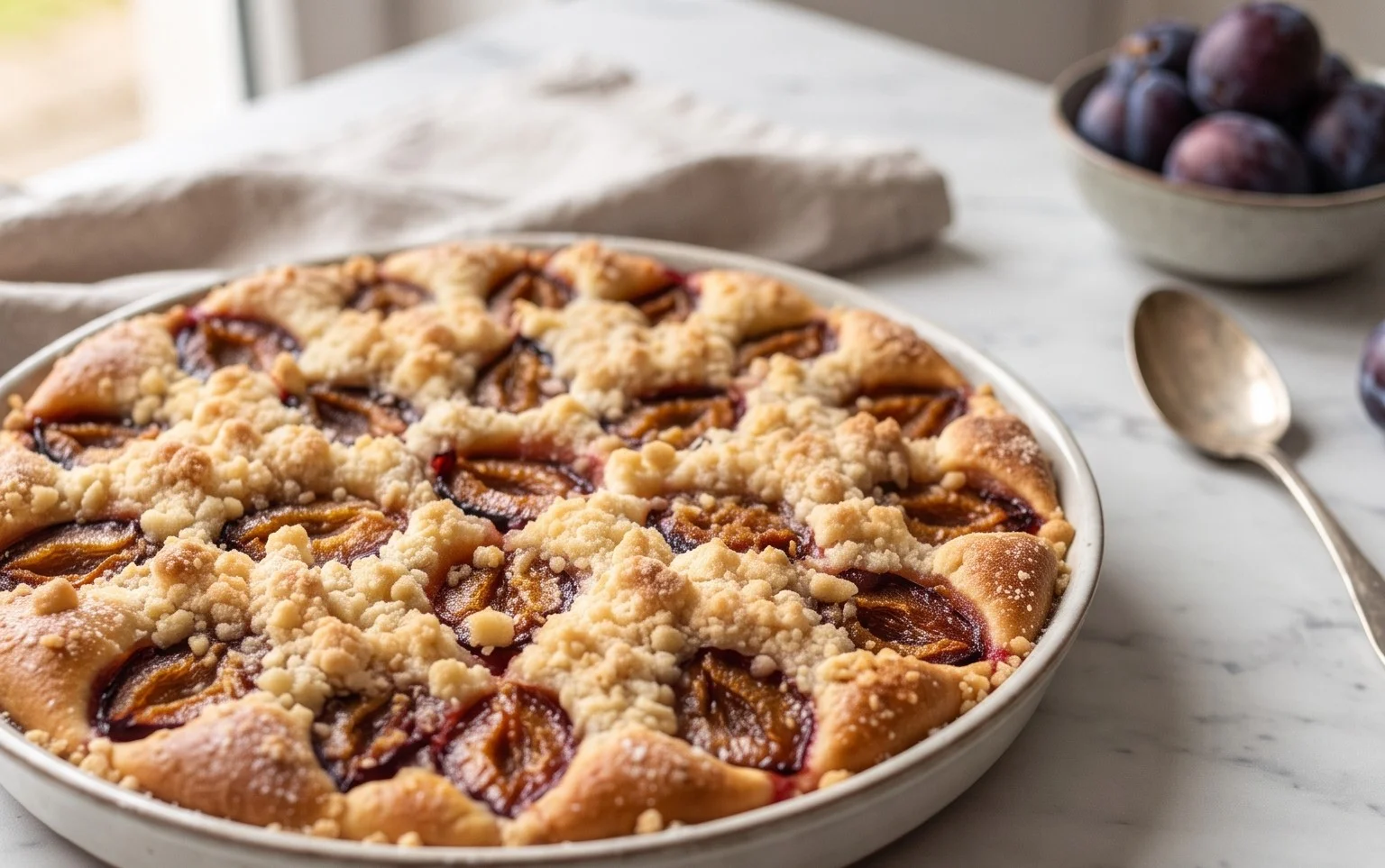 Pflaumenkuchen mit Streuseln