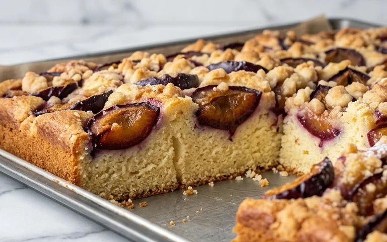 Zwetschgenkuchen mit Quark-Öl-Teig vom Blech